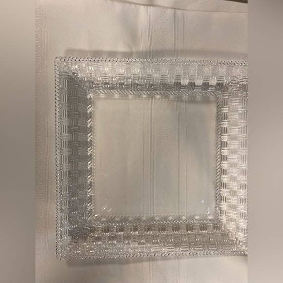 Tiffany & Co. Other - Tiffany & Co. Heavy crystal glass basket weave design 8”x8”
